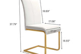 Back view of Uno beige and gold stainless steel chair