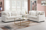 side view of Tarra Ivory Fabric Living Room Set furniture