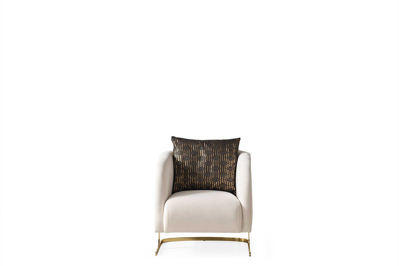 Luma Off White Living Room Set sofa full side view