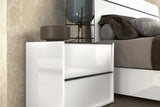 Side view of Luna White Panel Bedroom Set bed