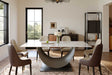 Myla dining table white sintered stone top angled view