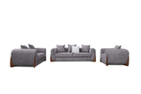 Close-up detail of Pewter fabric texture on Living Room Set