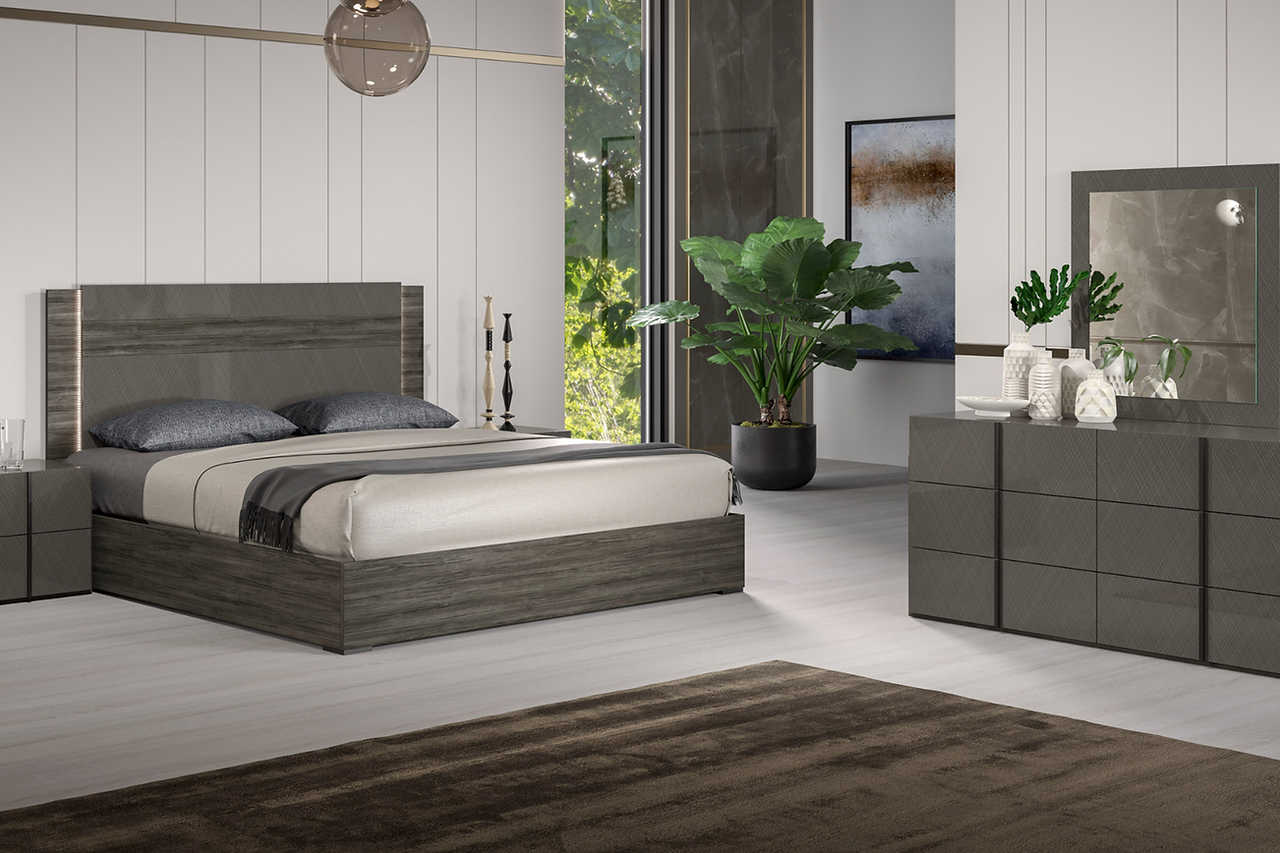 Aryan Grey Nightstand side view
