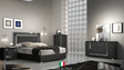 Antonella Black Modern Contemporary High Gloss Lacquer Wood LED Italian Bedroom Set - Front view