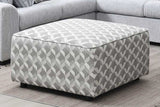 Brady Grey Fabric Ottoman