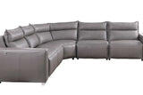Sierra gray leather reclining sectional corner wedge piece