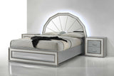 Dubai Metallic Silver LED Panel Bedroom Set close-up main view of bed
