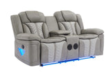 Air leather upholstery texture on Innova Grey sofa
