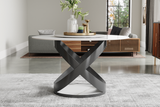 Brooks table overall view in modern dining room setting