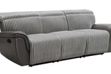 Closeup of grey thick stripe fabric upholstery