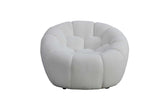 Bubbles White Boucle Living Room Set