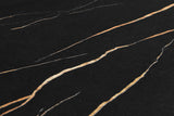 Giovanni dining table black and gold marble-effect top, side angle