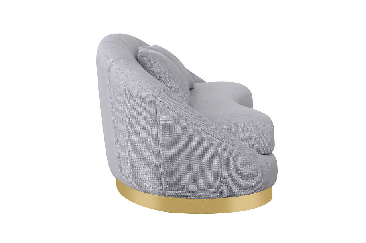 Detailed armrest view of Olena Dove Grey sofa