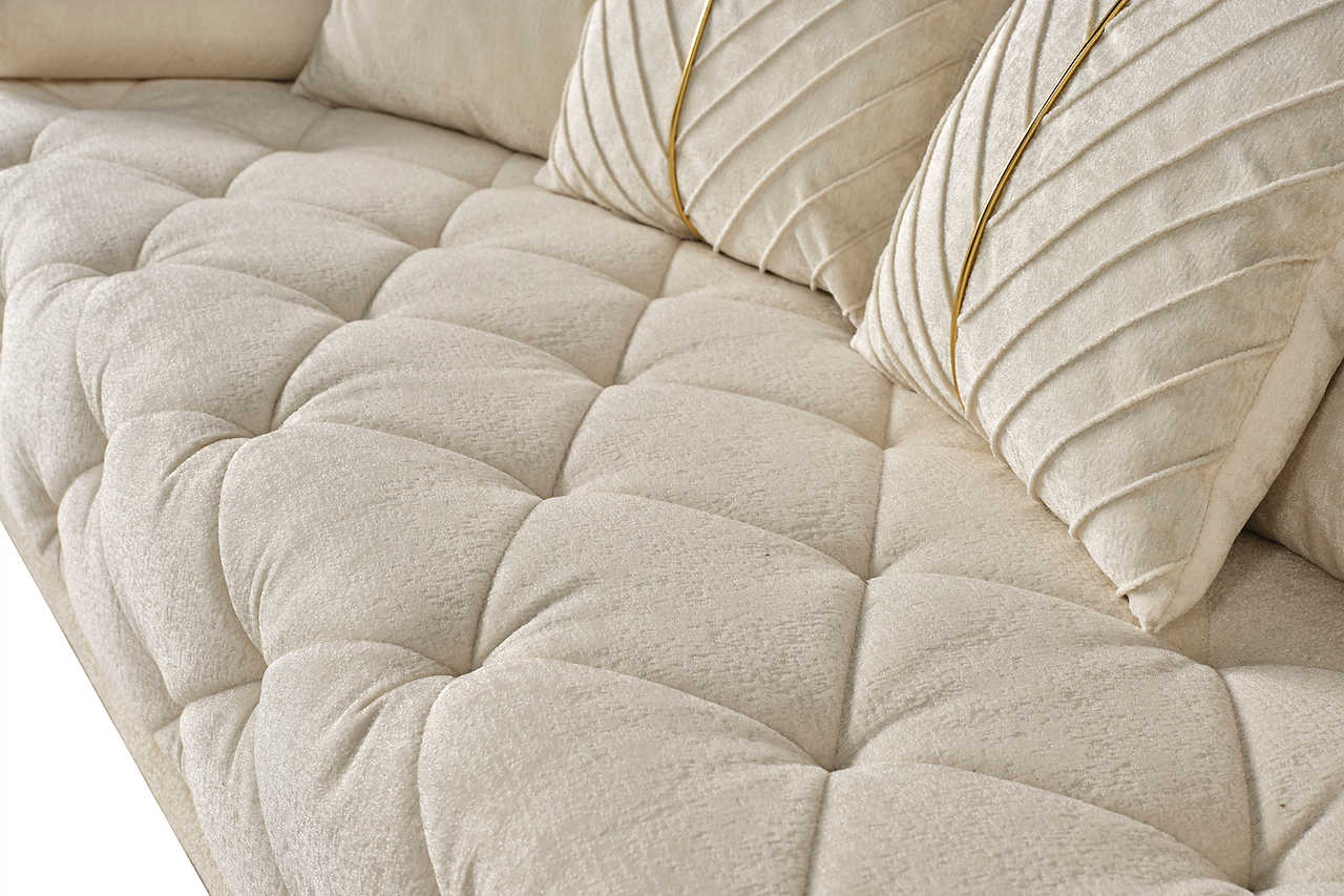 Elit Off White chair with decorative pillow