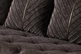 Elit Charcoal chenille accent chair full profile