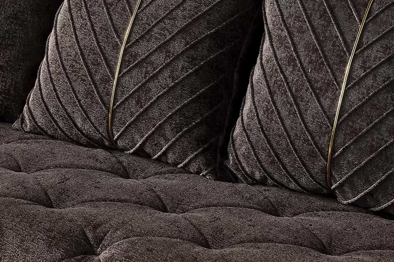Elit Charcoal chenille accent chair full profile
