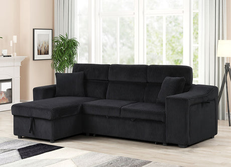 Bonaterra II Black Storage Sectional sofa main view
