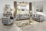 Main view of Ashton Grey Gold Upholstered Sofa and Loveseat set