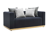 Alisha Black Living Room Set sofa angled view