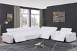 Picasso Sectional front view showing white leather match upholstery