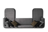 Side perspective of Brooklyn Grey Sectional sofa