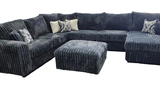Texan Gray Corduroy Sectional sofa side view