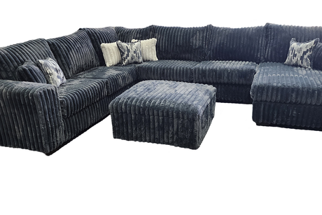 Texan Gray Corduroy Sectional sofa side view