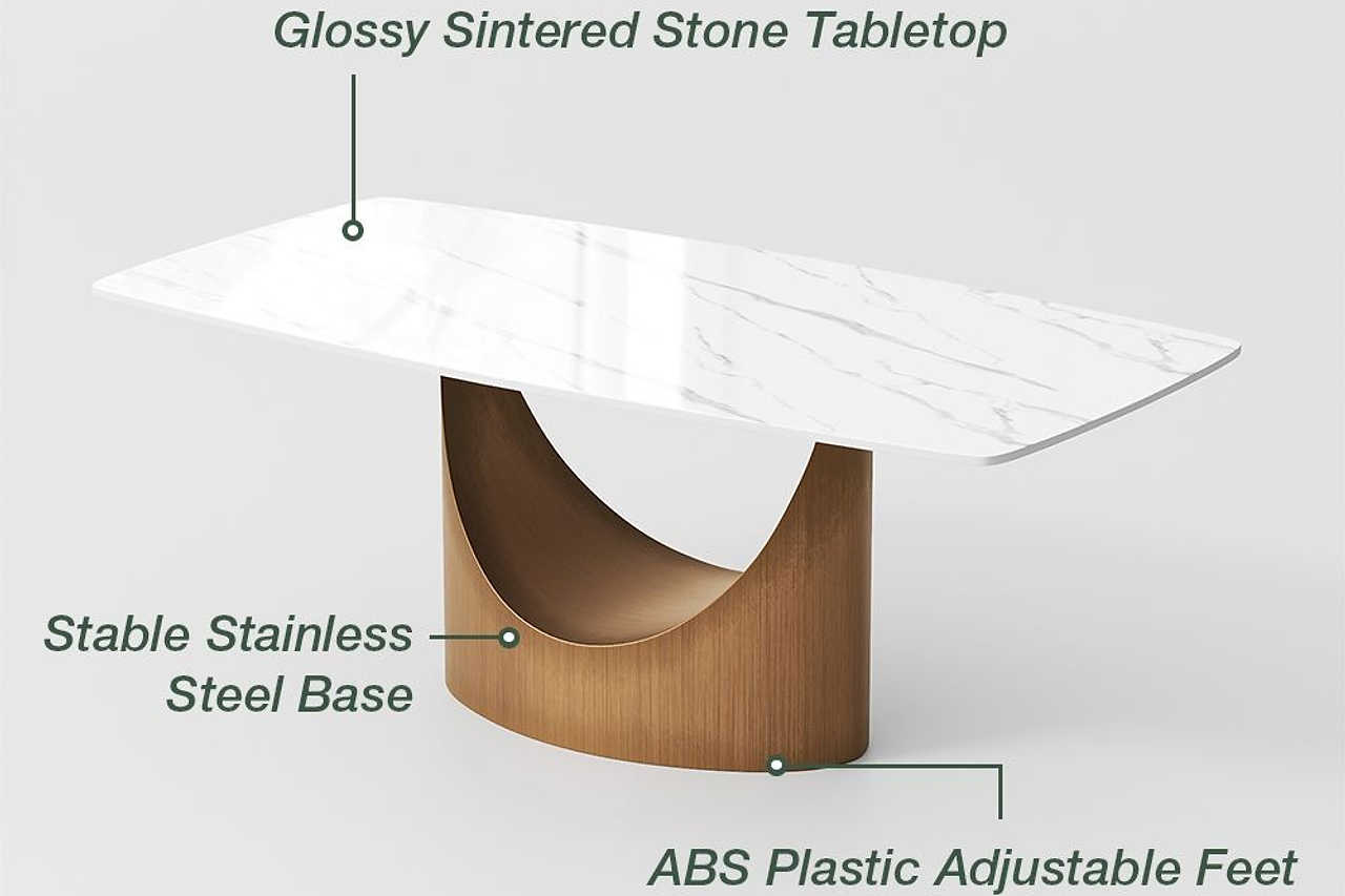 Lexi table base and leg design in white dining room