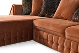 Room view showcasing Sicilya Rust Orange Sectional Sofa