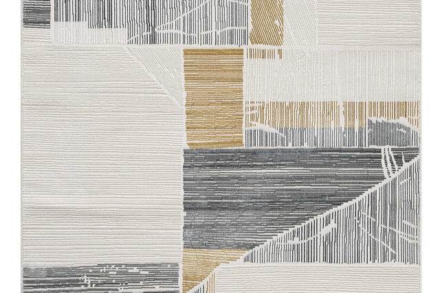 Boutique Gold Area Rug 5x7 feet angled view