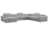 Room ambiance with Pella Light Gray Leather LAF sectional sofa