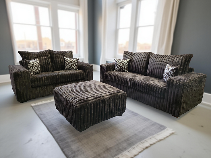 Texan Brown Oversize sofa front view showing corduroy upholstery