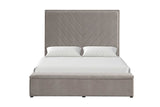 Detailed shot of bed upholstery and frame