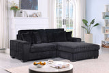 main view of Comfy II Black Velvet 2-Piece Sectional sectional sofa