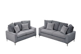 Elina Gray Velvet loveseat side view