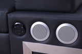Magic Black PU LED Speaker Sectional