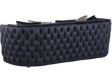 detail view of Roka Black Tufted Reclining Living Room Set furniture