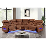 Skyline Brown Caramel power reclining sectional sofa front view