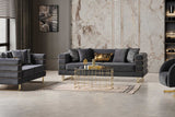 Luma Grey Armchair side view