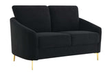 Lila Black living room set angled front view