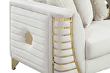 Donovan Cream 3-Piece Sectional sofa in living room setting