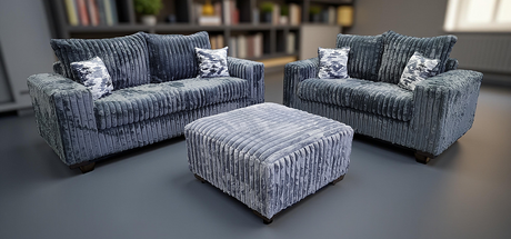 Texan oversized gray corduroy chair front view