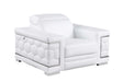 Favo White Italian Leather Chair by New Era front angle