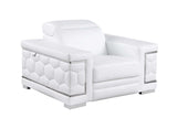 Favo White Italian Leather Chair by New Era front angle