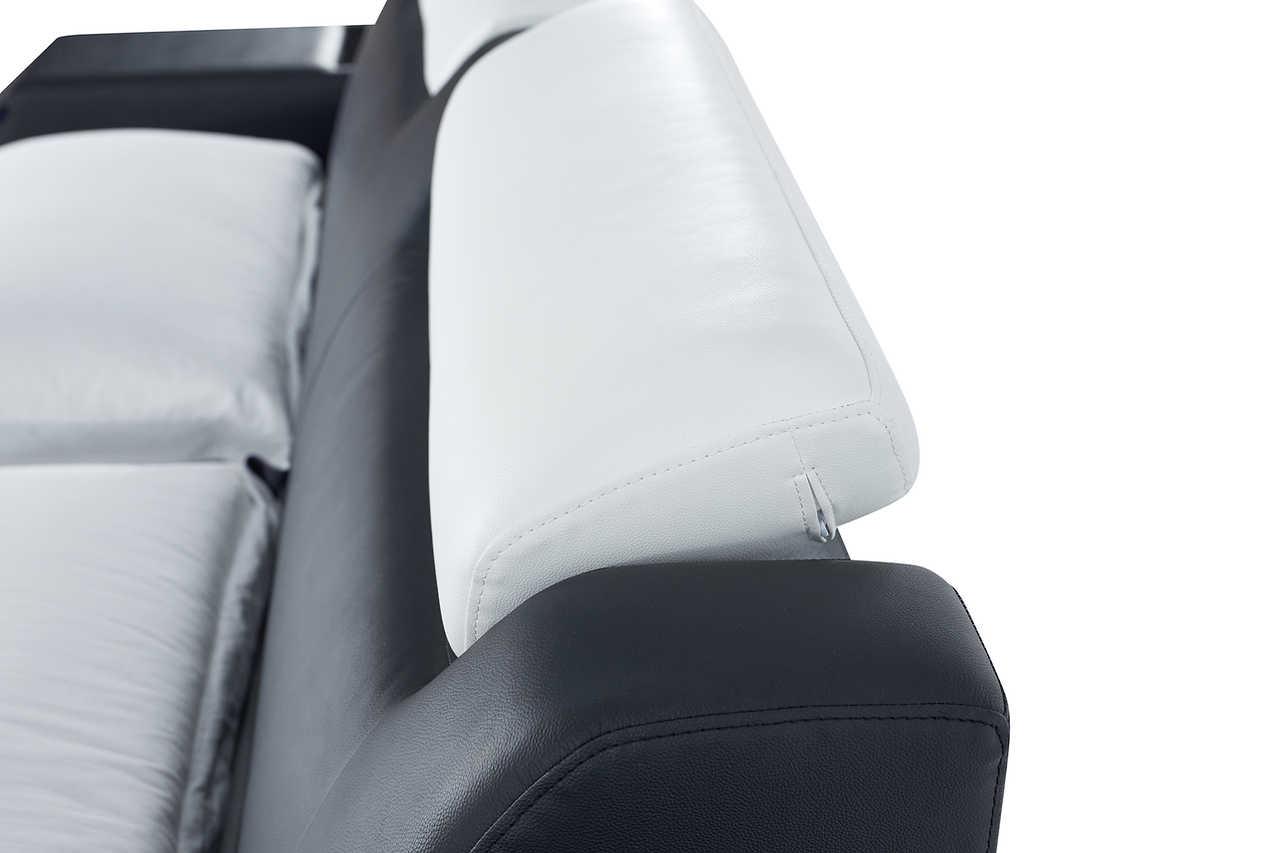 Matrix Black Modern Leather Queen Bed - Ella Furniture