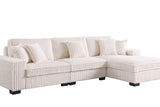 Close-up detail of Comfy II Cream sectional sofa upholstery