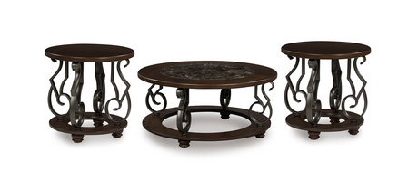 Dark Brown Coffee Table and End Table Set — product view