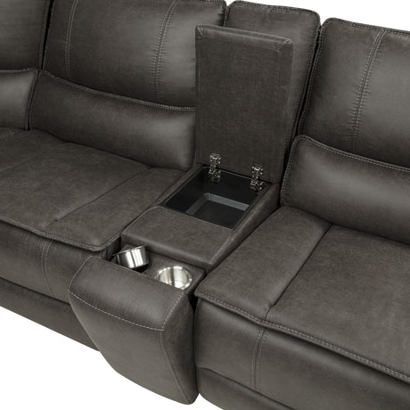 Marcell 3-Piece Power Reclining Loveseat with Charging Console Grey — product image 12