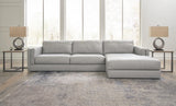 Amiata Glacier 2-Piece Sectional with Ottoman — front view