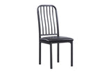 detail view of Tripp Black Hued Faux Leather Dining Room Set dining room furniture